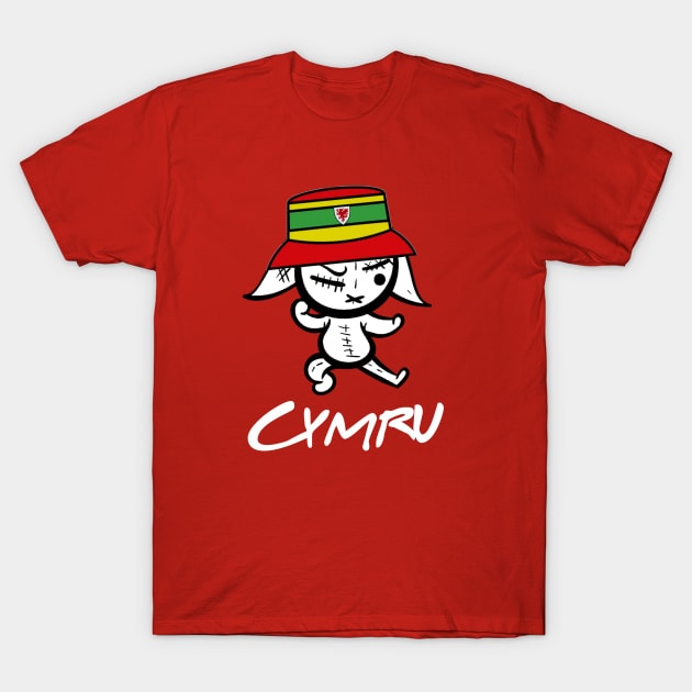 Cymru bucket hat rabbit, Yma O Hyd T-Shirt by Teessential